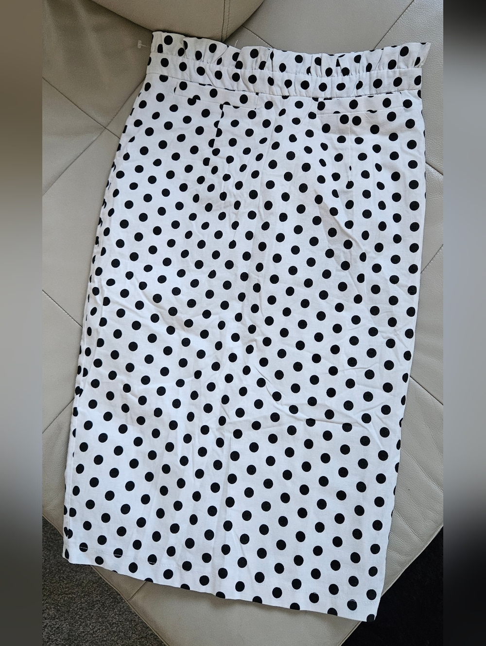 Polka Dot Pencil Skirt - White with Black Dots